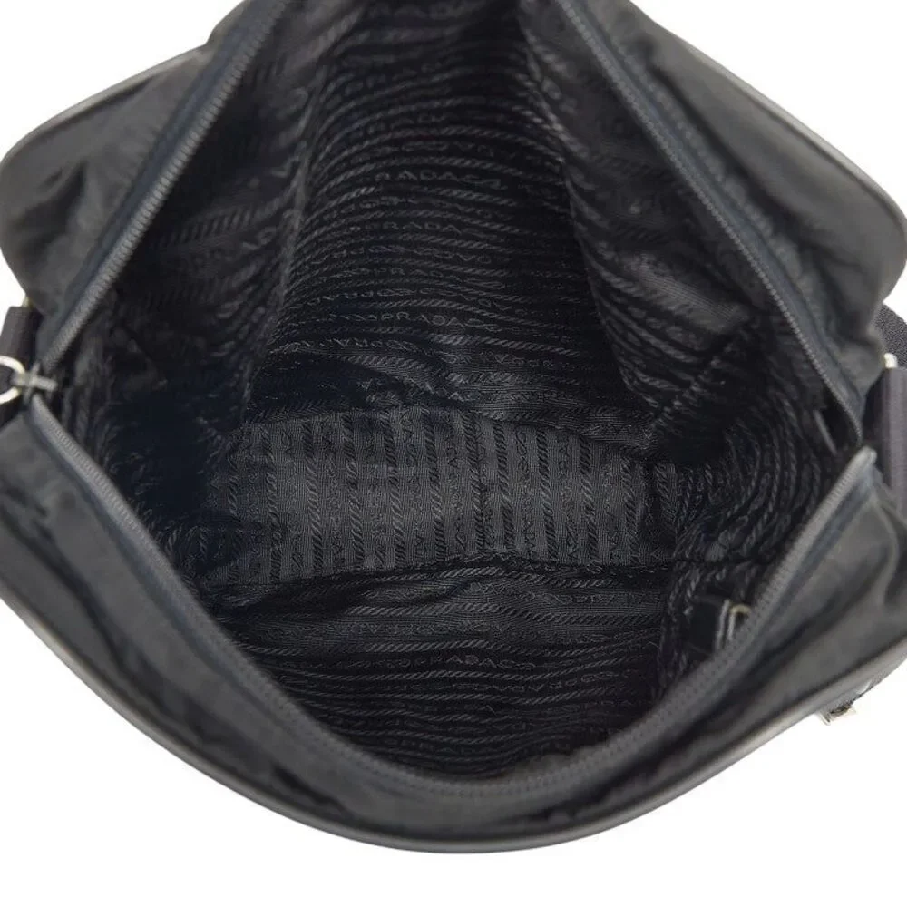 Prada Triangle Logo Plate Shoulder Bag